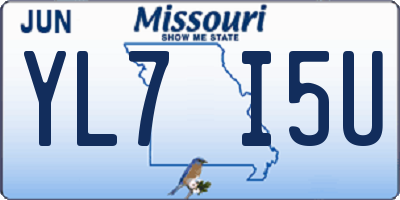 MO license plate YL7I5U