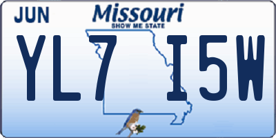 MO license plate YL7I5W