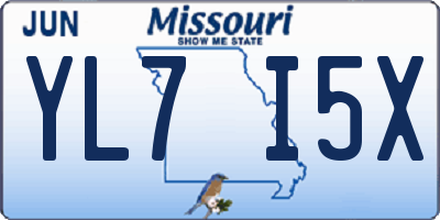 MO license plate YL7I5X