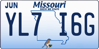MO license plate YL7I6G