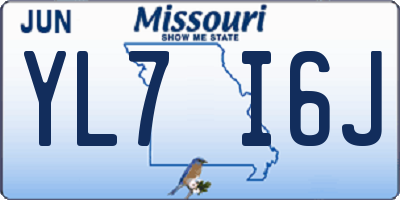 MO license plate YL7I6J