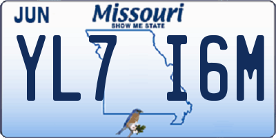 MO license plate YL7I6M