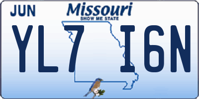 MO license plate YL7I6N