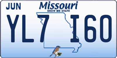 MO license plate YL7I6O