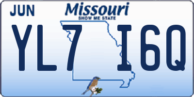 MO license plate YL7I6Q