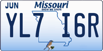 MO license plate YL7I6R