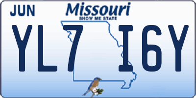 MO license plate YL7I6Y