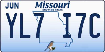 MO license plate YL7I7C