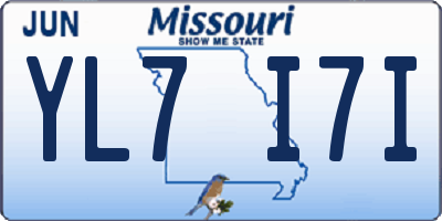 MO license plate YL7I7I
