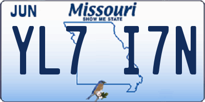 MO license plate YL7I7N