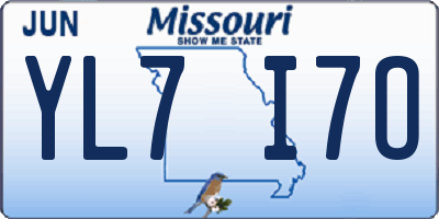 MO license plate YL7I7O