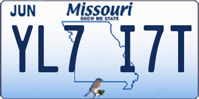 MO license plate YL7I7T