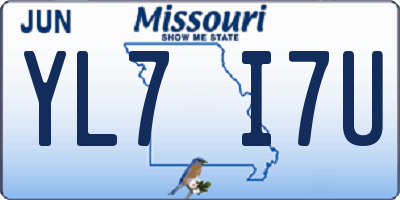 MO license plate YL7I7U