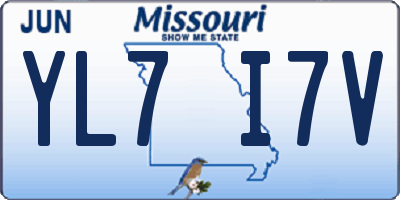 MO license plate YL7I7V