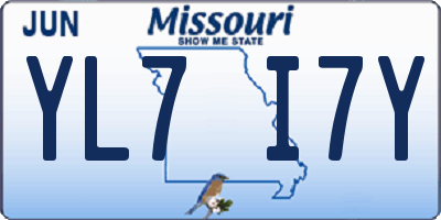 MO license plate YL7I7Y