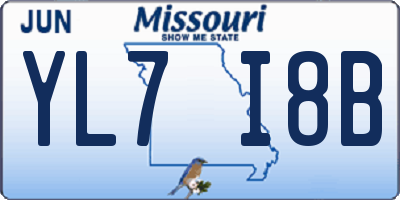 MO license plate YL7I8B