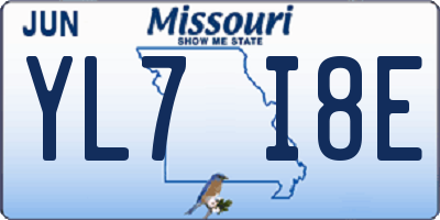 MO license plate YL7I8E