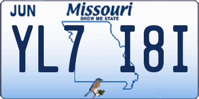 MO license plate YL7I8I