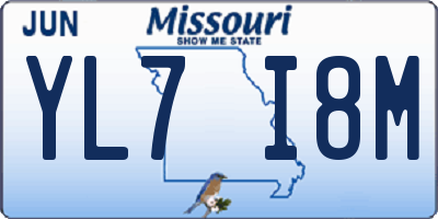 MO license plate YL7I8M