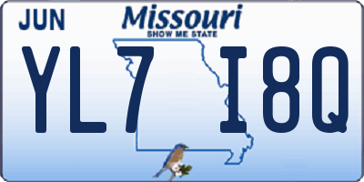 MO license plate YL7I8Q