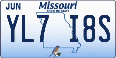 MO license plate YL7I8S