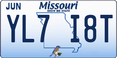 MO license plate YL7I8T