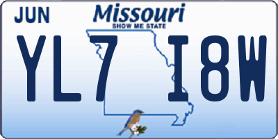 MO license plate YL7I8W