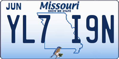 MO license plate YL7I9N