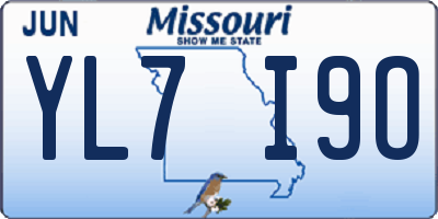 MO license plate YL7I9O