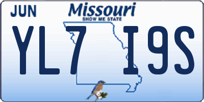 MO license plate YL7I9S