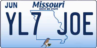 MO license plate YL7J0E
