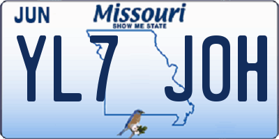 MO license plate YL7J0H