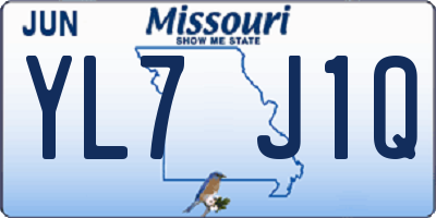 MO license plate YL7J1Q