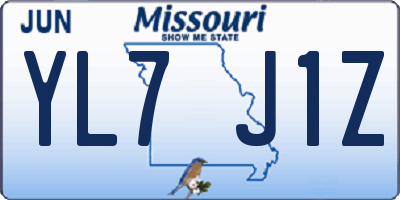 MO license plate YL7J1Z