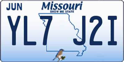 MO license plate YL7J2I