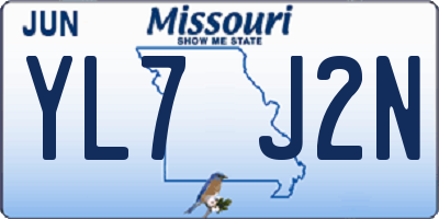 MO license plate YL7J2N