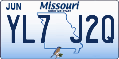 MO license plate YL7J2Q