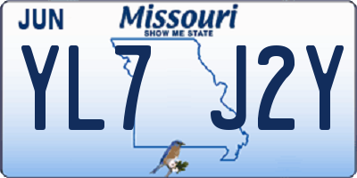 MO license plate YL7J2Y