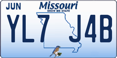 MO license plate YL7J4B