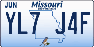 MO license plate YL7J4F