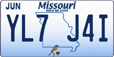 MO license plate YL7J4I