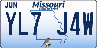 MO license plate YL7J4W