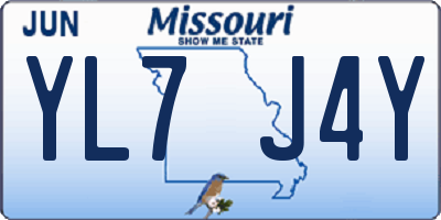 MO license plate YL7J4Y