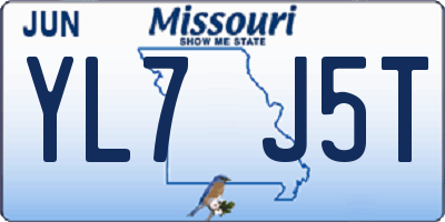 MO license plate YL7J5T