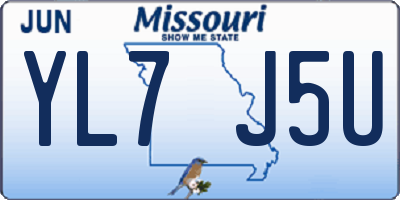 MO license plate YL7J5U