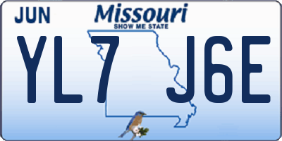 MO license plate YL7J6E