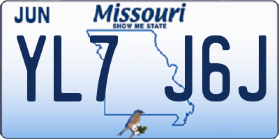 MO license plate YL7J6J
