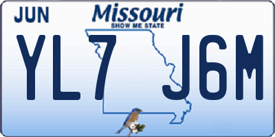 MO license plate YL7J6M