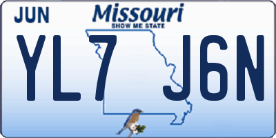 MO license plate YL7J6N