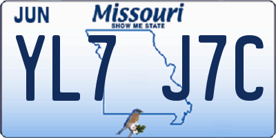 MO license plate YL7J7C